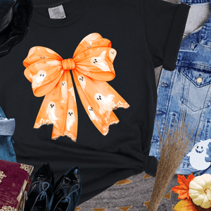 Orange Ghost Bow - Graphic Tee - The Red Rival