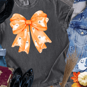 Orange Ghost Bow - Graphic Tee - The Red Rival