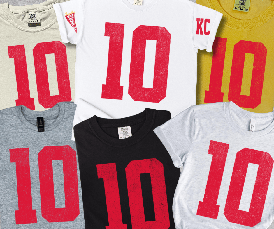 Oversized 10 - KC Pennant Sleeves (Pick Your Tee Color) - Graphic Tee - The Red Rival