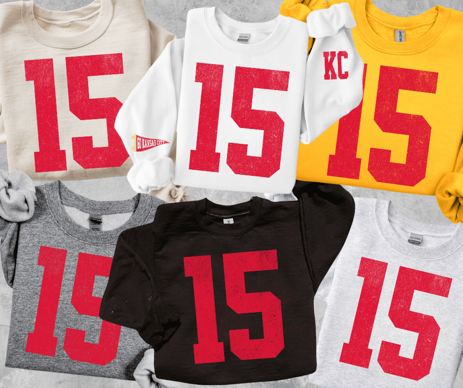 Oversized 15 - KC Pennant Sleeves (Pick Your Sweatshirt Color) - Graphic Tee - The Red Rival