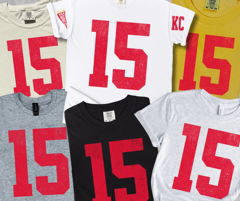 Oversized 15 - KC Pennant Sleeves (Pick Your Tee Color) - Graphic Tee - The Red Rival
