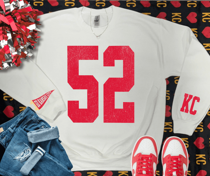 Oversized 52 - KC Pennant Sleeves (Pick Your Color) - Graphic Tee - The Red Rival