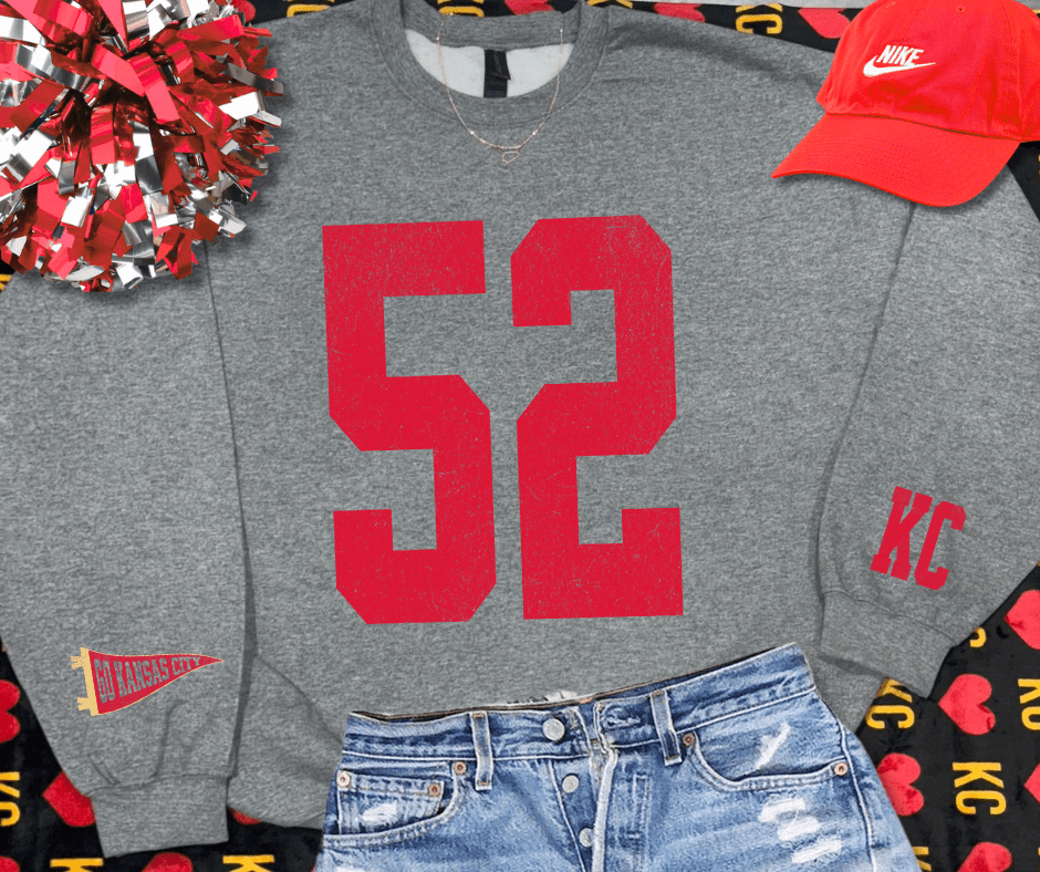 Oversized 52 - KC Pennant Sleeves (Pick Your Sweatshirt Color) - Graphic Tee - The Red Rival