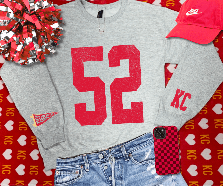 Oversized 52 - KC Pennant Sleeves (Pick Your Sweatshirt Color) - Graphic Tee - The Red Rival