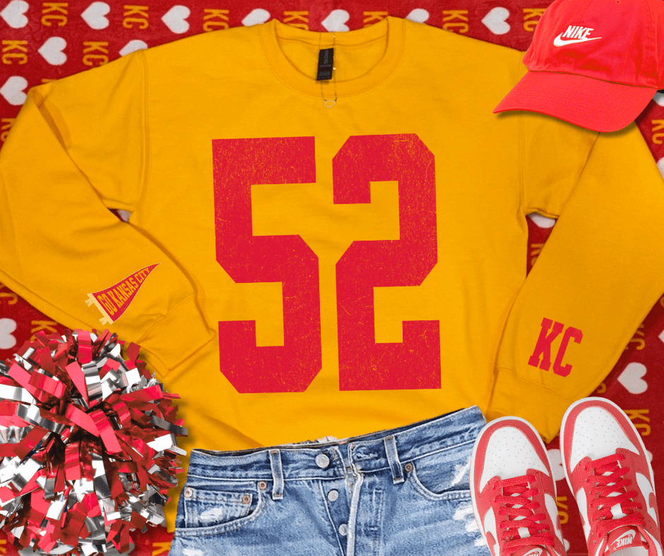Oversized 52 - KC Pennant Sleeves (Pick Your Sweatshirt Color) - Graphic Tee - The Red Rival