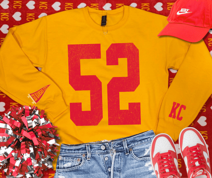Oversized 52 - KC Pennant Sleeves (Pick Your Sweatshirt Color) - Graphic Tee - The Red Rival