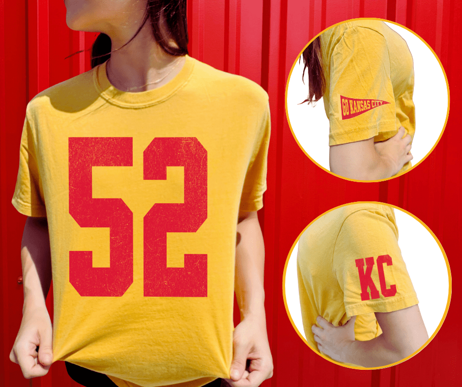 Oversized 52 - KC Pennant Sleeves (Pick Your Tee Color) - Graphic Tee - The Red Rival