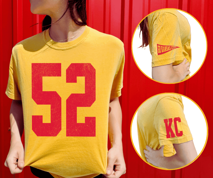 Oversized 52 - KC Pennant Sleeves (Pick Your Tee Color) - Graphic Tee - The Red Rival
