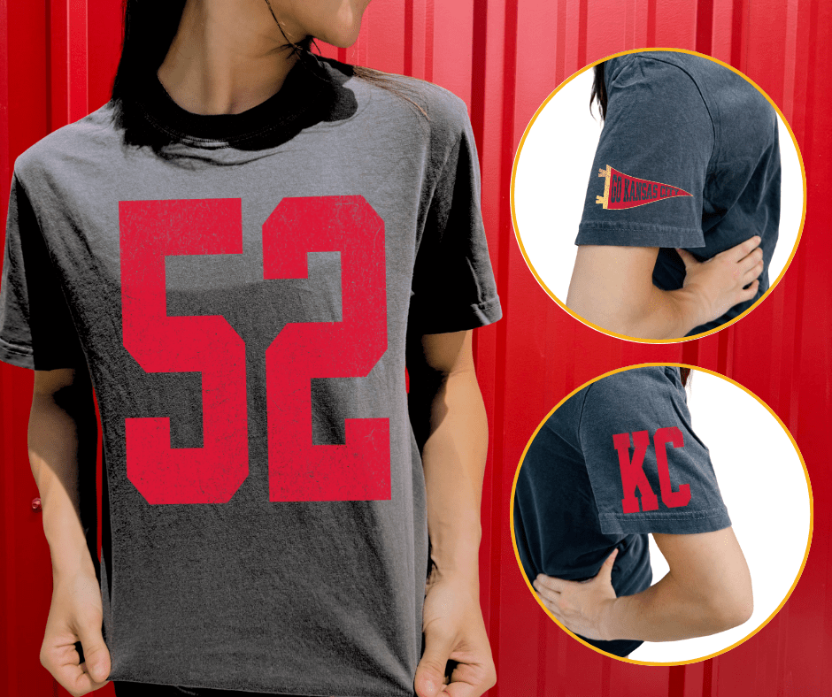 Oversized 52 - KC Pennant Sleeves (Pick Your Tee Color) - Graphic Tee - The Red Rival