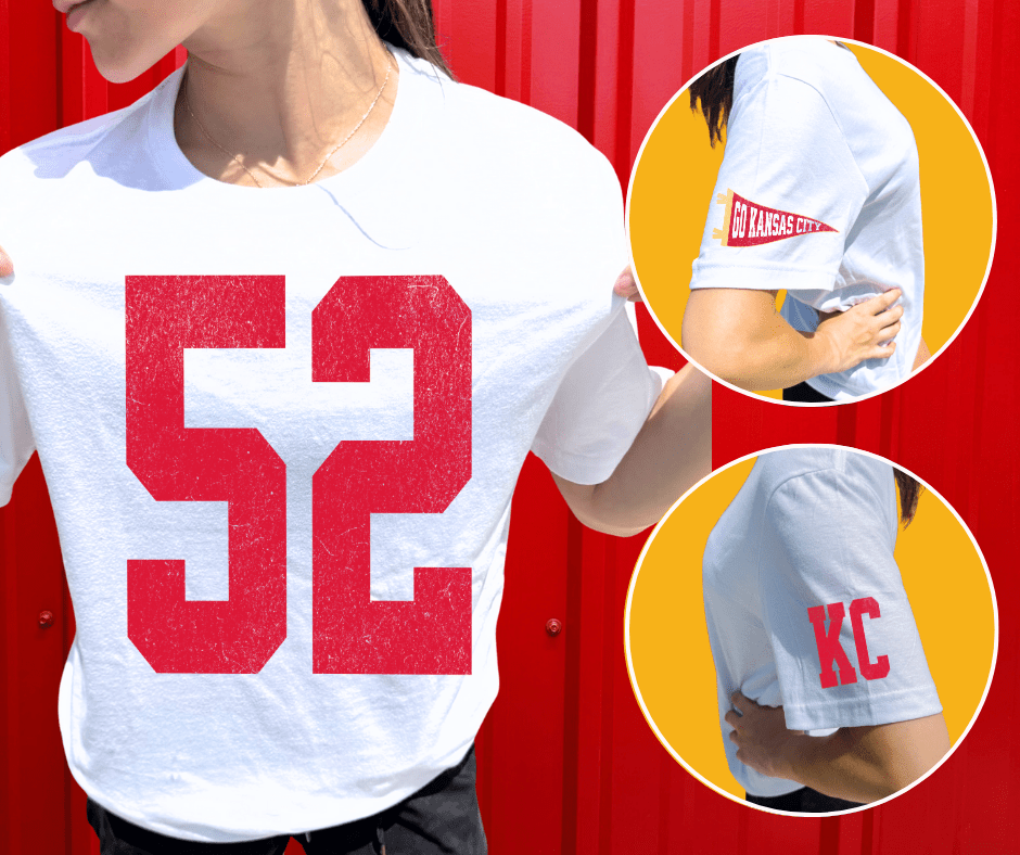 Oversized 52 - KC Pennant Sleeves (Pick Your Tee Color) - Graphic Tee - The Red Rival