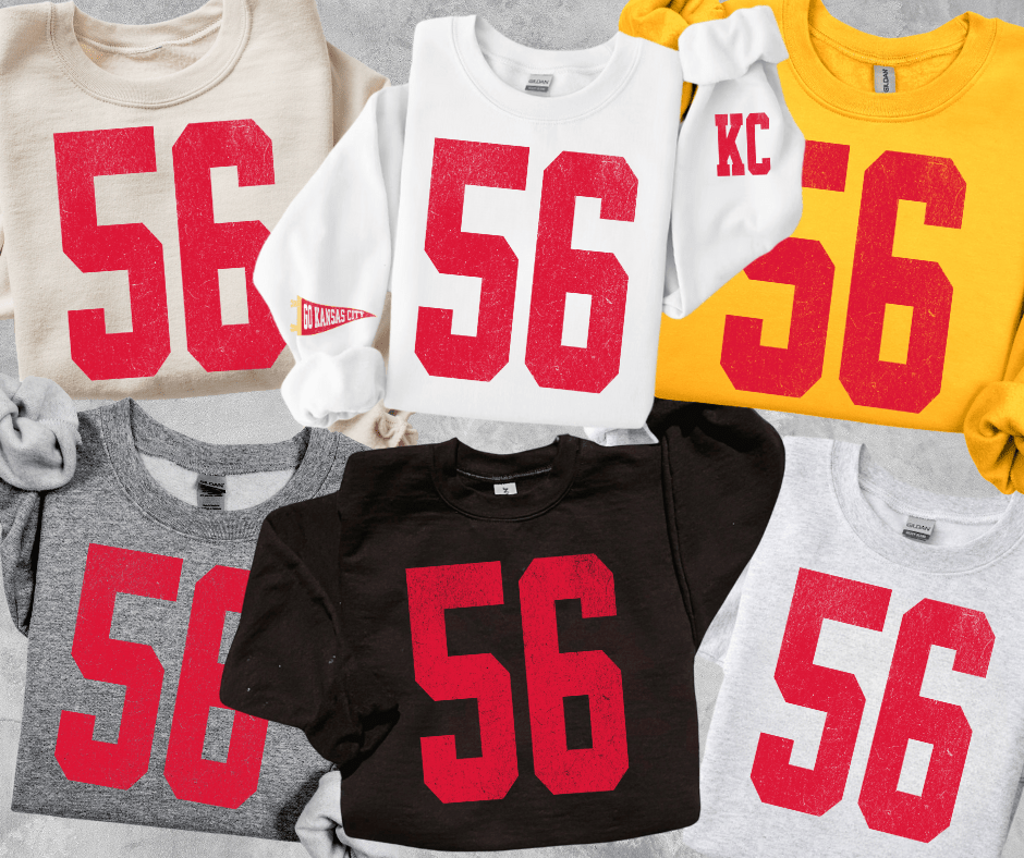 Oversized 56 - KC Pennant Sleeves (Pick Your Sweatshirt Color) - Graphic Tee - The Red Rival