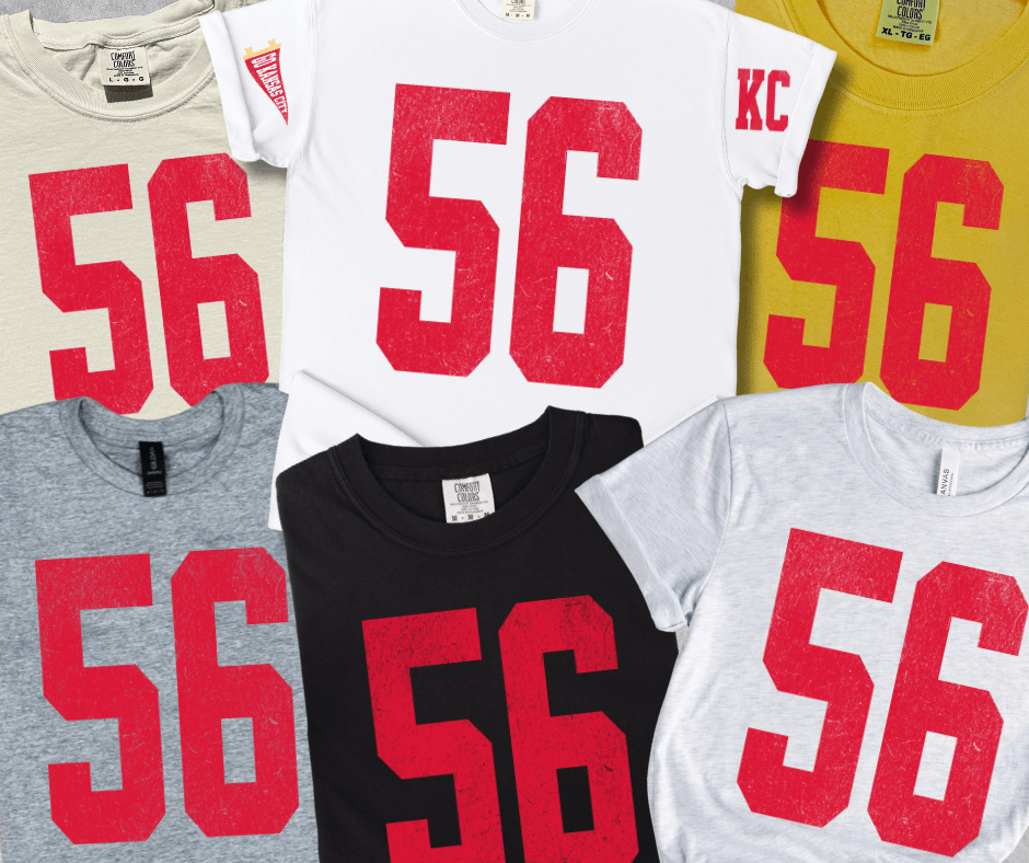 Oversized 56 - KC Pennant Sleeves (Pick Your Tee Color) - Graphic Tee - The Red Rival