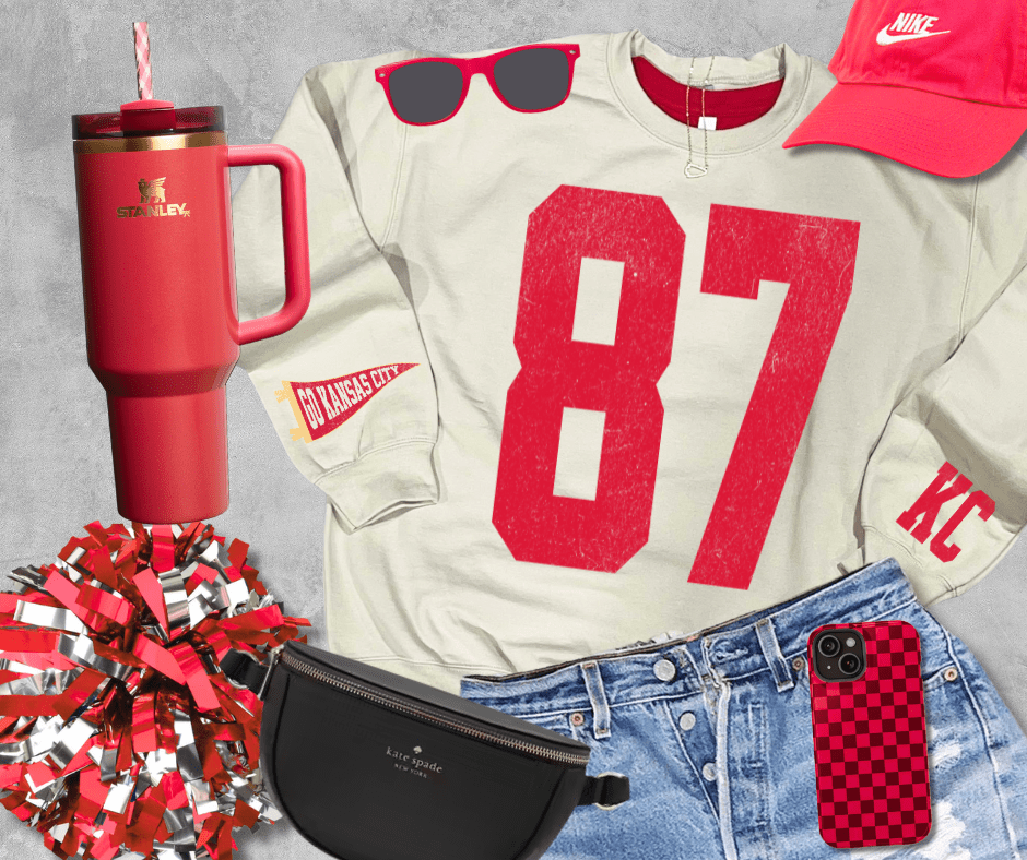 Oversized 87 - KC Pennant Sleeves (Pick Your Color) - Graphic Tee - The Red Rival