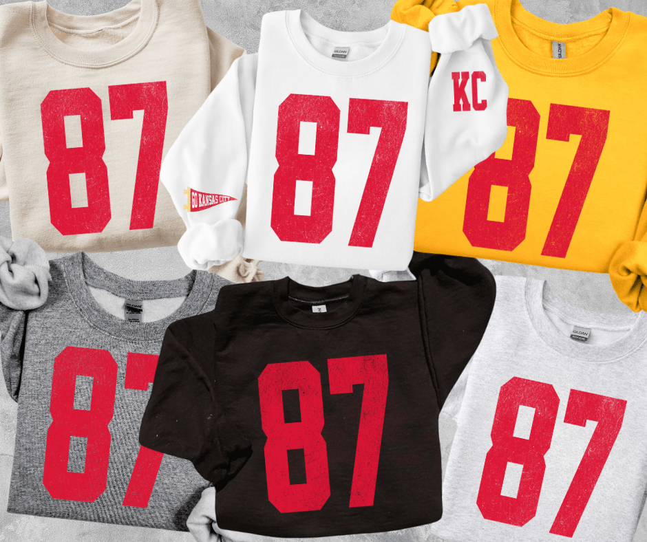 Oversized 87 - KC Pennant Sleeves (Pick Your Sweatshirt Color) - Graphic Tee - The Red Rival