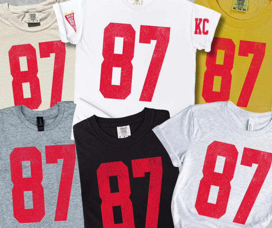 Oversized 87 - KC Pennant Sleeves (Pick Your Tee Color) - Graphic Tee - The Red Rival