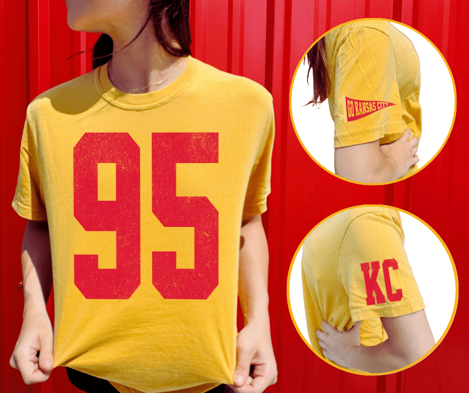 Oversized 95 - KC Pennant Sleeves (Pick Your Tee Color) - Graphic Tee - The Red Rival