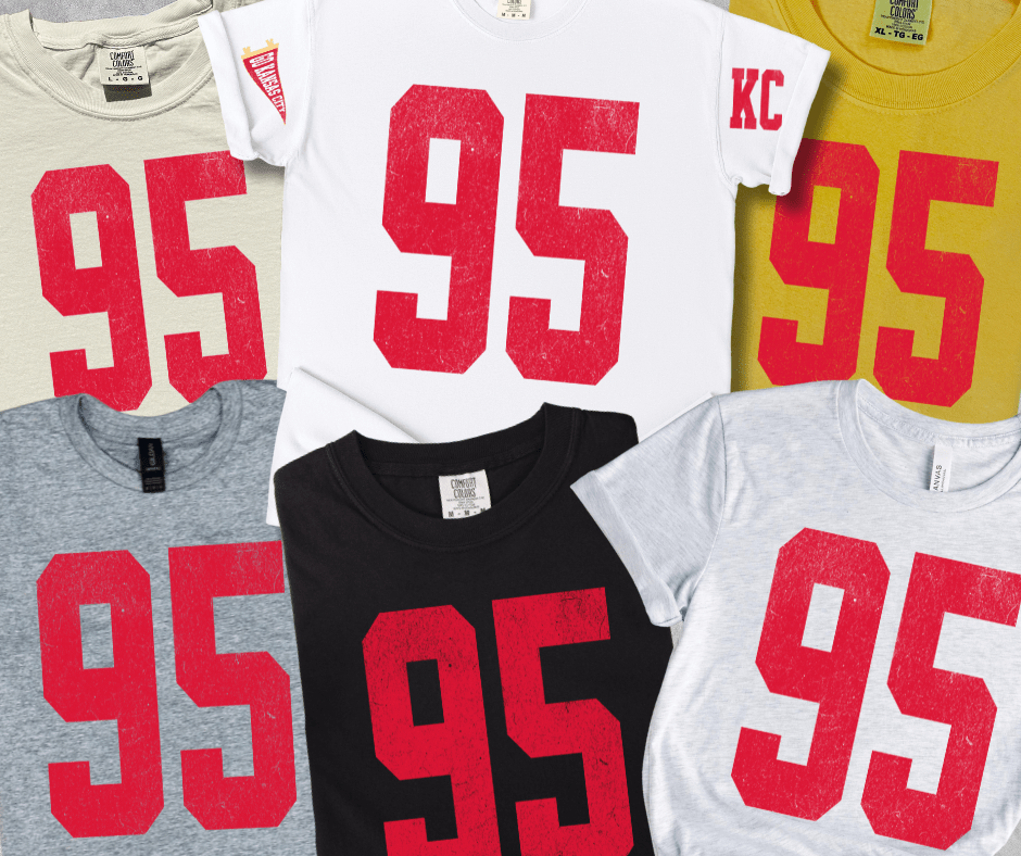 Oversized 95 - KC Pennant Sleeves (Pick Your Tee Color) - Graphic Tee - The Red Rival