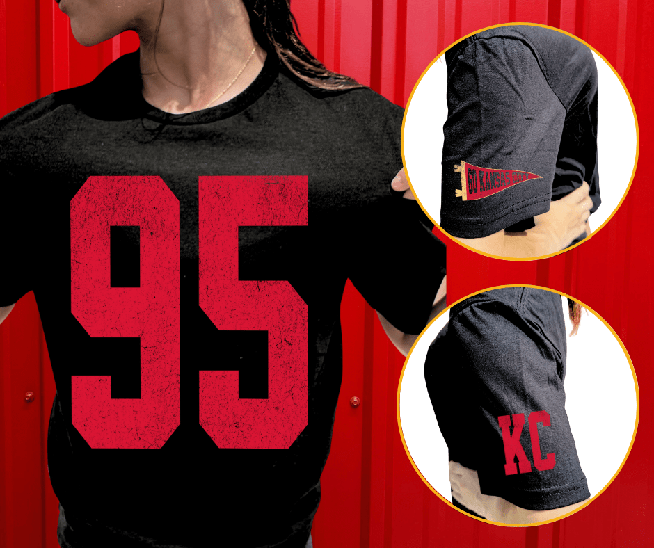 Oversized 95 - KC Pennant Sleeves (Pick Your Tee Color) - Graphic Tee - The Red Rival