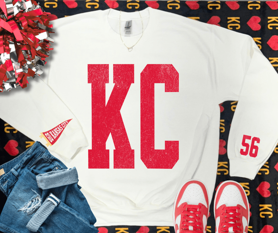 Oversized KC 56 Sleeve (Pick Your Sweatshirt Color) - Graphic Tee - The Red Rival