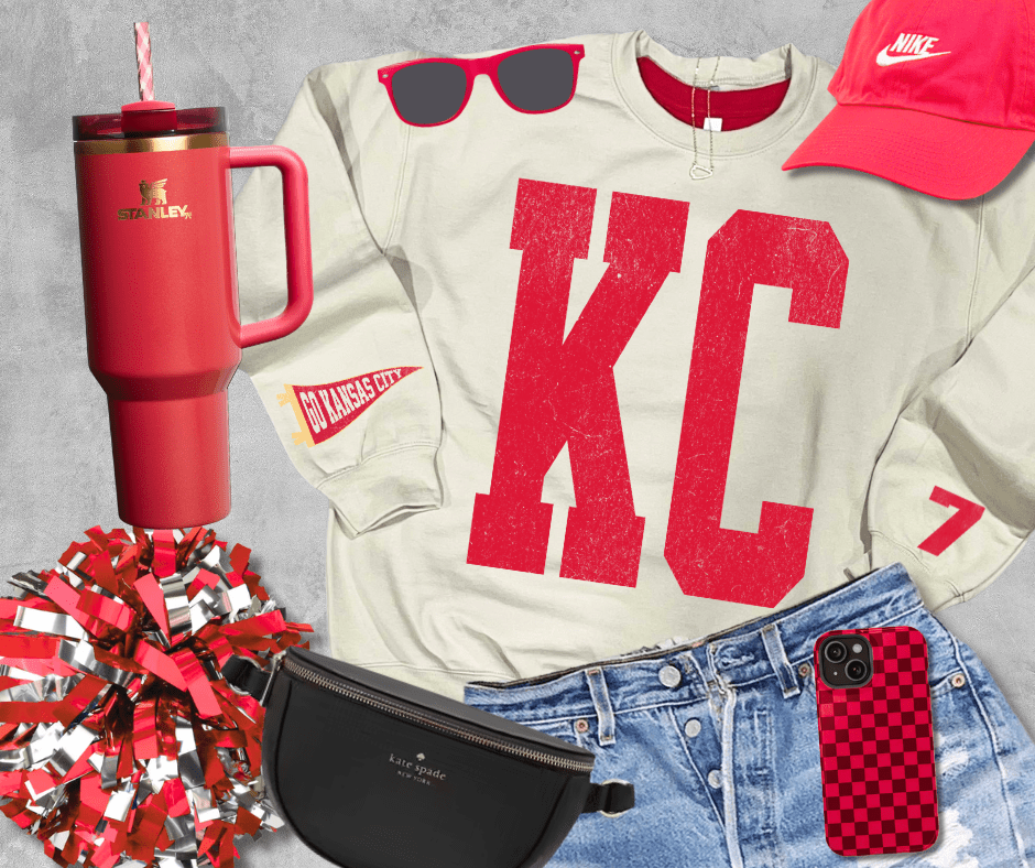 Oversized KC 7 Sleeve (Pick Your Sweatshirt Color) - Graphic Tee - The Red Rival