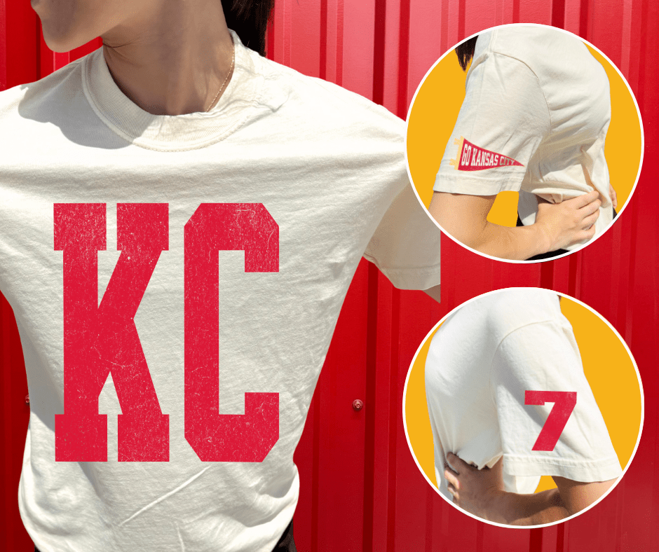 Oversized KC 7 Sleeve (Pick Your Tee Color) - Graphic Tee - The Red Rival