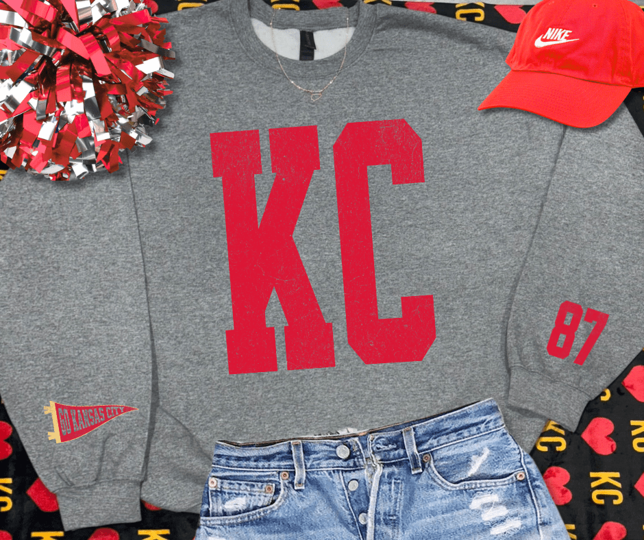 Oversized KC 87 Sleeve (Pick Your Sweatshirt Color) - Graphic Tee - The Red Rival