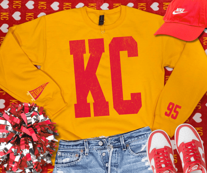 Oversized KC 95 Sleeve (Pick Your Sweatshirt Color) - Graphic Tee - The Red Rival