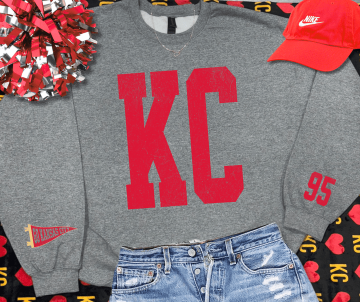 Oversized KC 95 Sleeve (Pick Your Sweatshirt Color) - Graphic Tee - The Red Rival