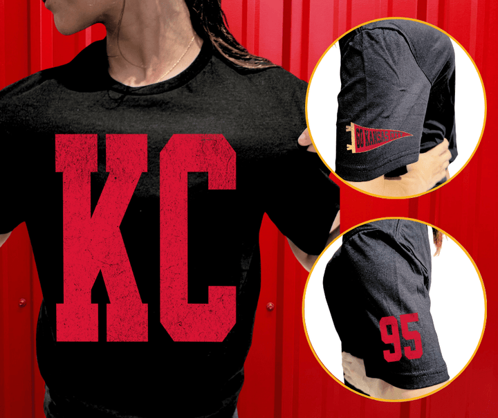 Oversized KC 95 Sleeve (Pick Your Tee Color) - Graphic Tee - The Red Rival