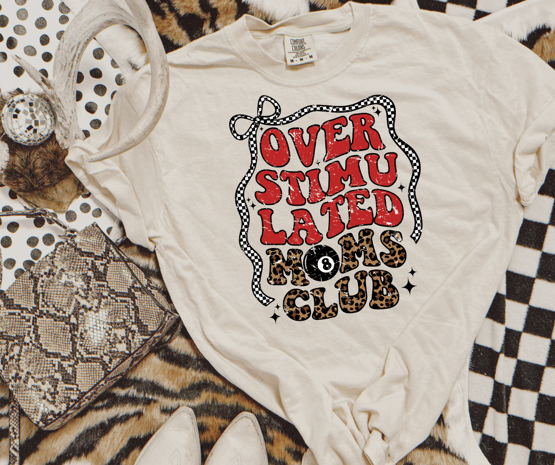 Overstimulated Moms Club Ivory Tee - Graphic Tee - The Red Rival