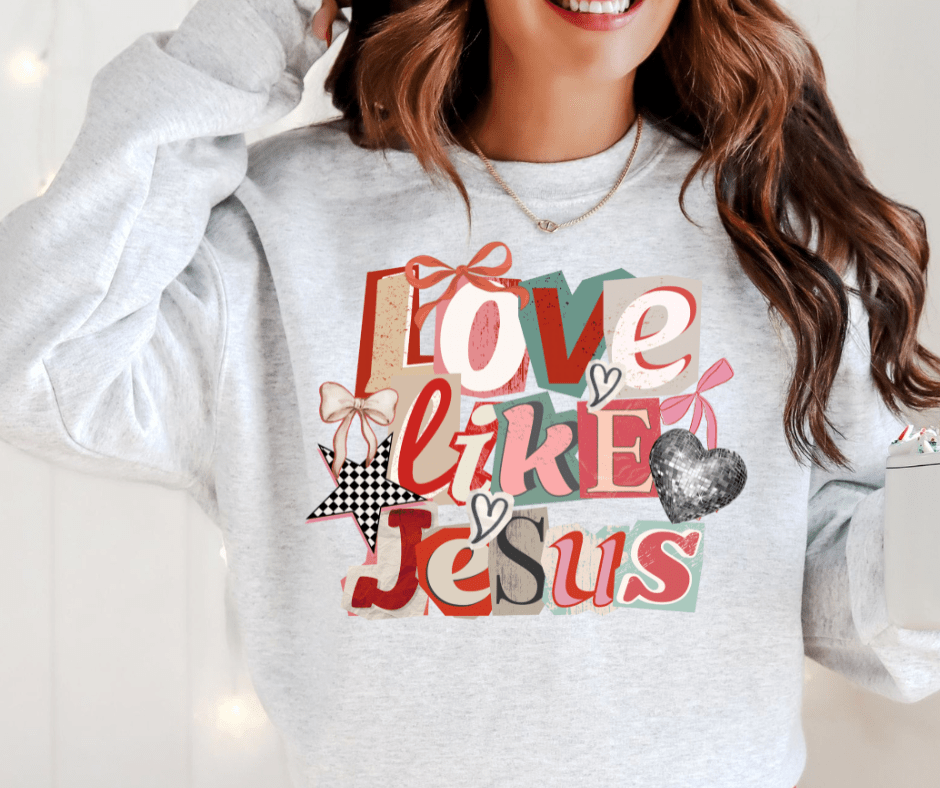 Paper Letters Love Like Jesus Ash Sweatshirt or Tee - Tees - The Red Rival