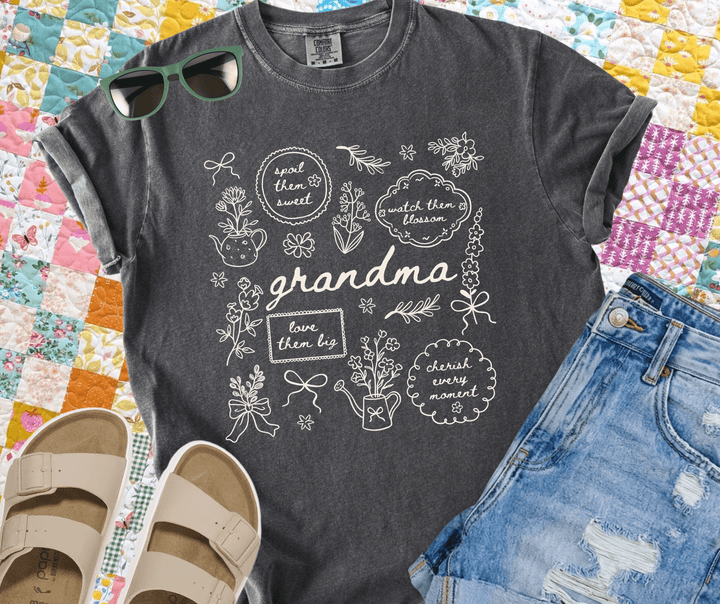 Pastel GRANDMA Collage (Pick Your Tee Color) - Graphic Tee - The Red Rival