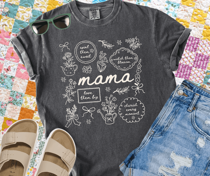 Pastel MAMA Collage (Pick Your Tee Color) - Graphic Tee - The Red Rival