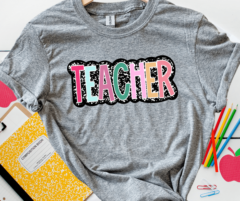 Pastel 'Teacher' with Composition Background - Tees - The Red Rival