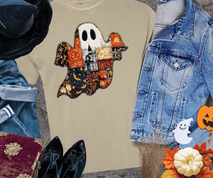 Patchwork Ghost Graphic Tee - Tees - The Red Rival