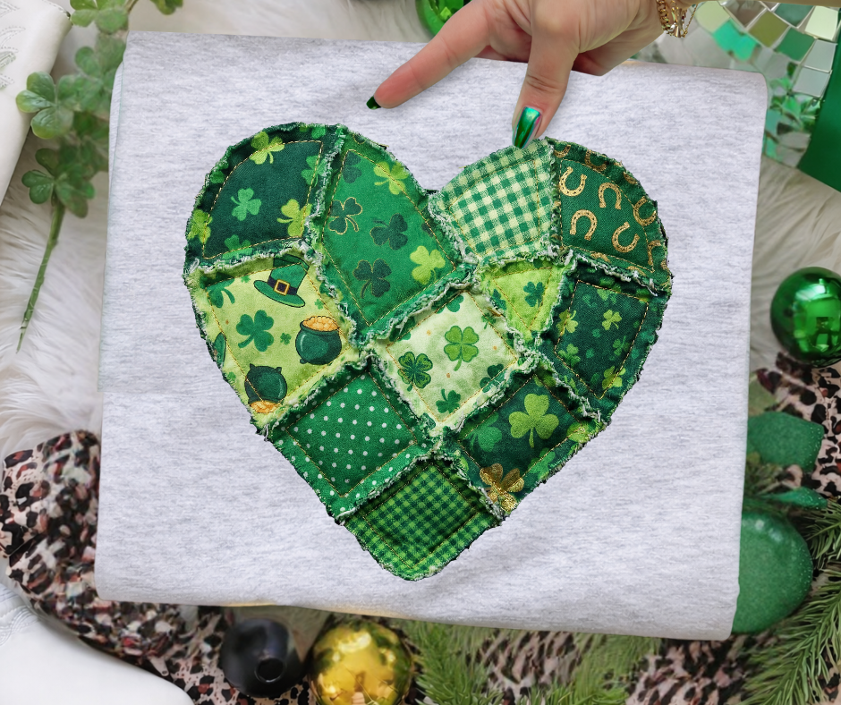 Patchwork St. Patty's Heart Tee or Sweatshirt - Tees - The Red Rival