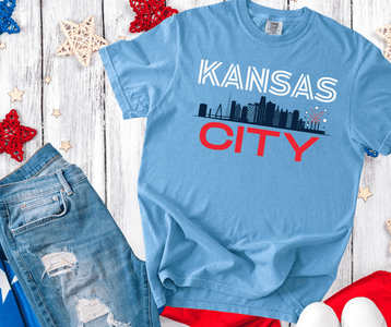 Patriotic Kansas City USA Light Blue Tee - Wholesale - The Red Rival