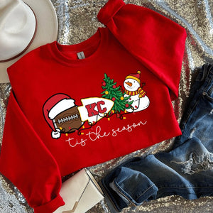 PINK FRIDAY PRICE - Tis The Season KC Football RED Sweatshirt or Tshirt (FINAL SALE) - Wholesale - The Red Rival