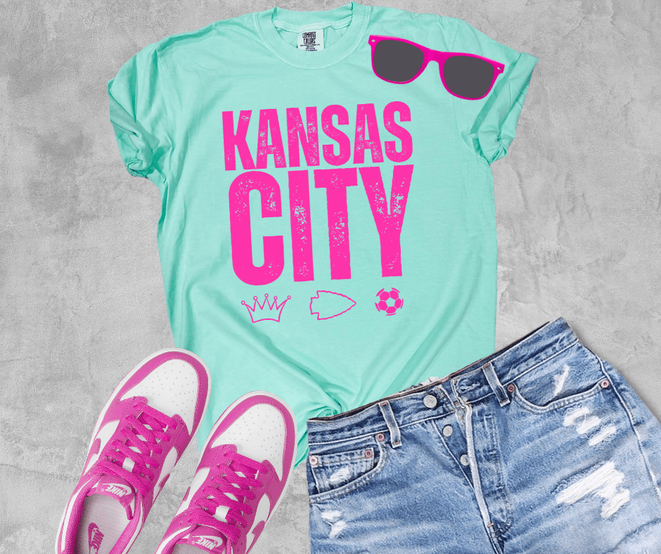 Pink Kansas City Sports Icons Mint Tee - Graphic Tee - The Red Rival