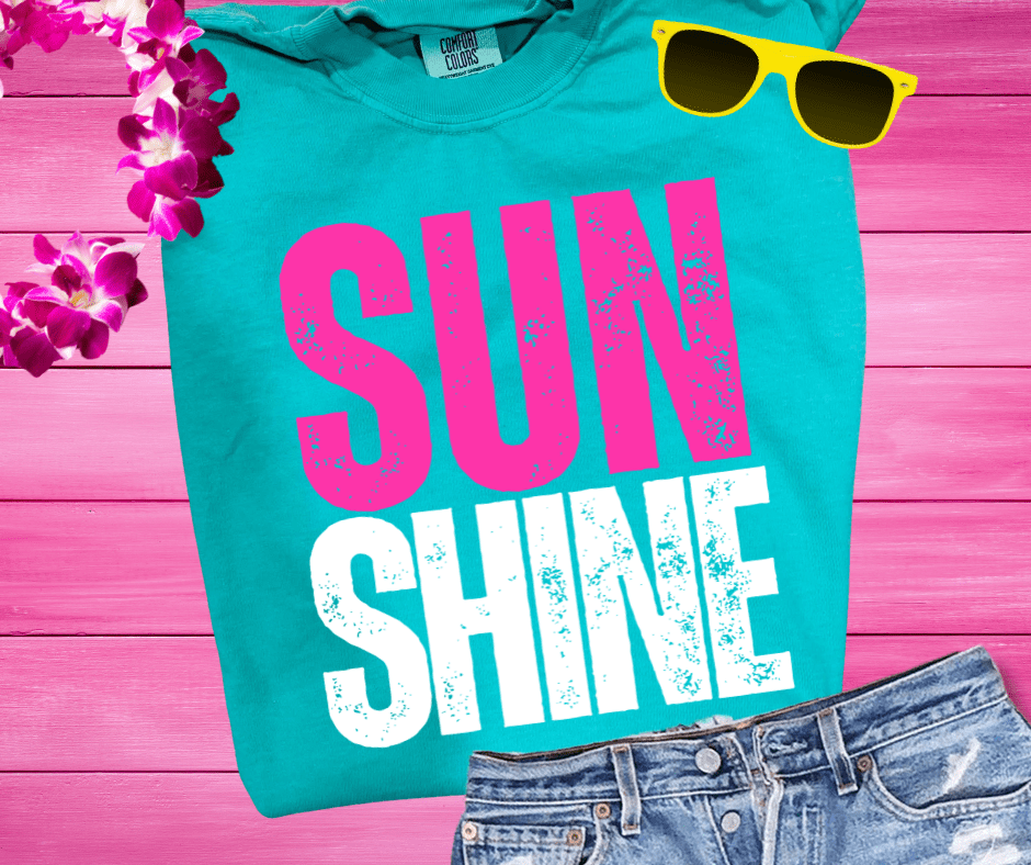 Pink & White Sun Shine - Graphic Tee - The Red Rival