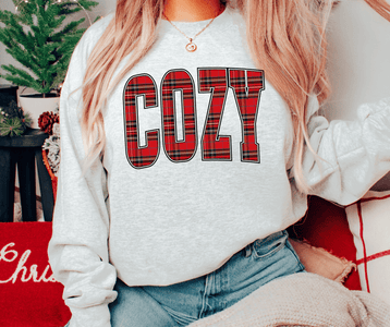 Plaid Cozy Ash Tee or Sweatshirt - Graphic Tee - The Red Rival