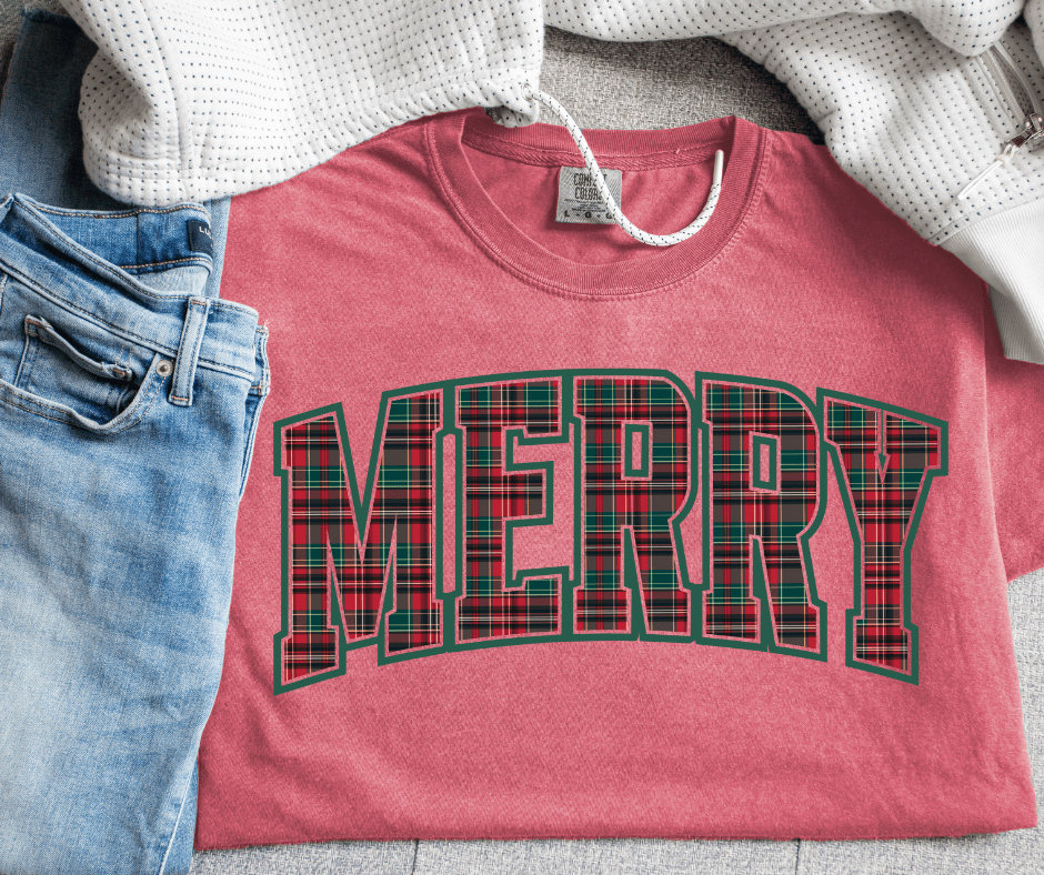 Plaid Merry Crimson Tee - Tees - The Red Rival