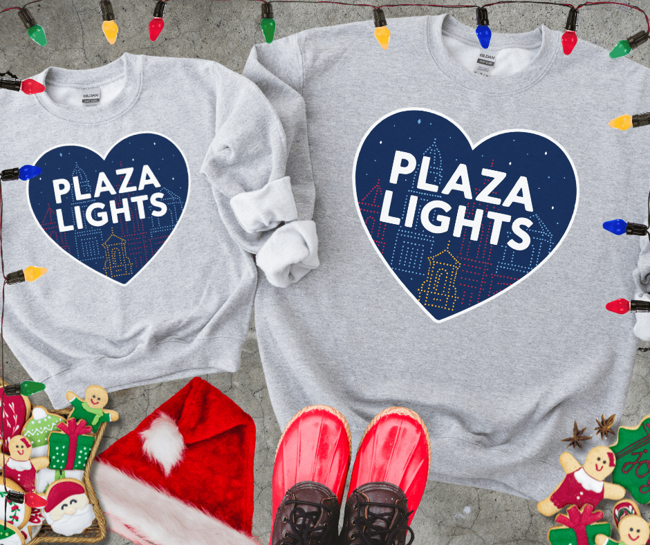 Plaza Lights Heart Sport Grey Tee or Sweatshirt (Pick your style) - Tees - The Red Rival