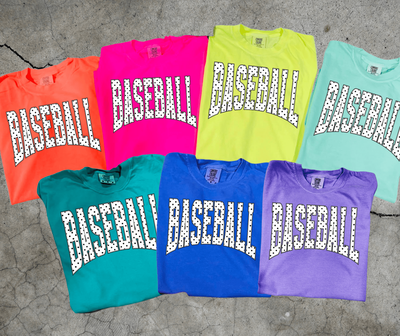 Polka Dot Baseball Letters (Pick your tee color) – The Red Rival