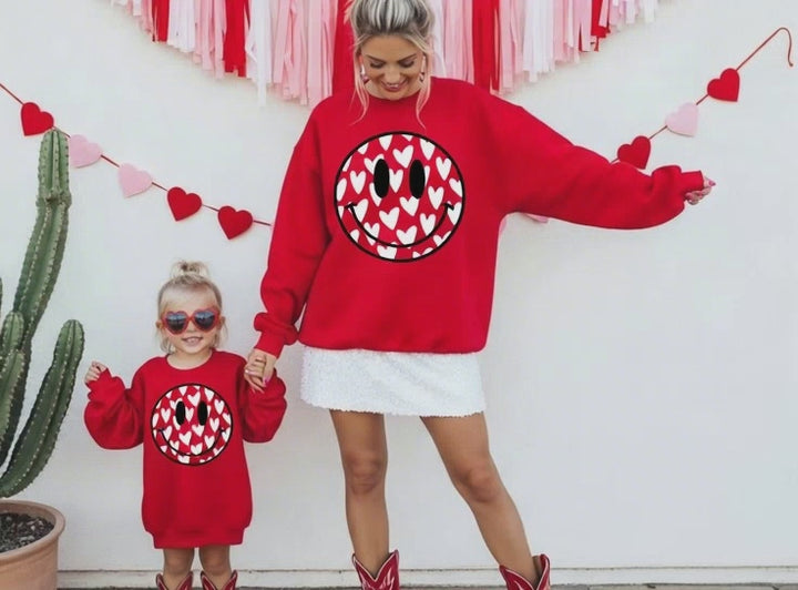 Heart Smile Face Red Tee or Sweatshirt