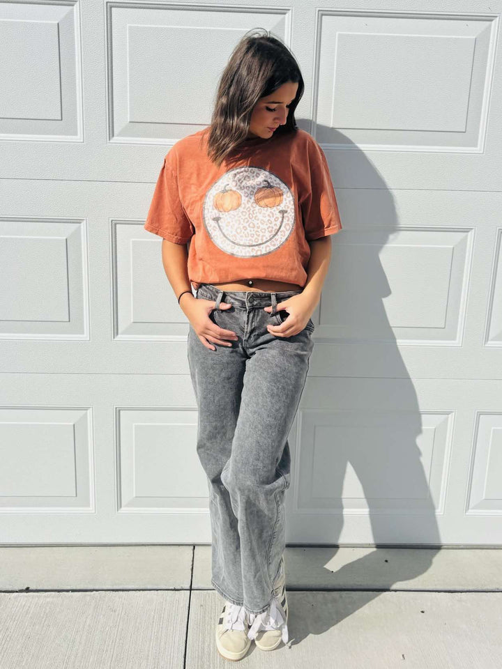 Pumpkin Smile Face Orange Graphic Tee - Apparel & Accessories - The Red Rival
