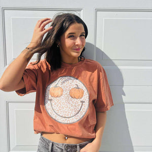 Pumpkin Smile Face Orange Graphic Tee - Apparel & Accessories - The Red Rival