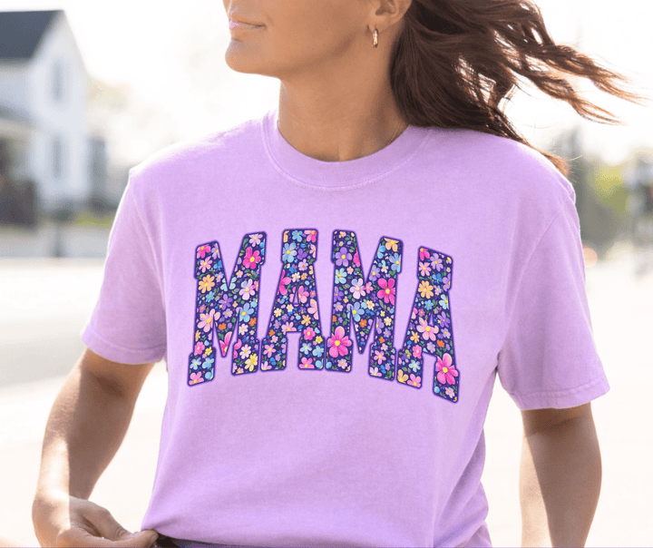 Purple Floral Mama Orchid Tee - Graphic Tee - The Red Rival