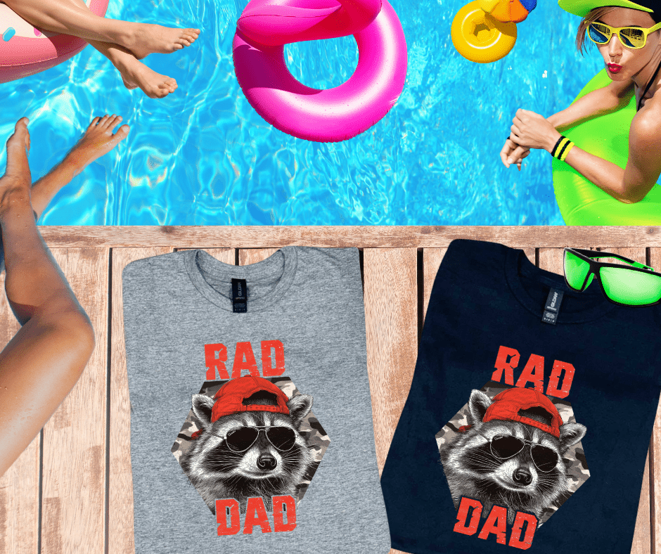 Rad Dad Backwards Hat Racoon (Pick Your Tee Color) - Graphic Tee - The Red Rival