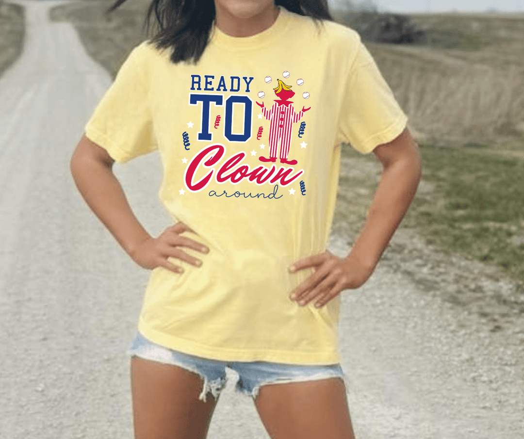 Ready to Clown Around - Light Yellow Graphic Tee - Graphic Tee - The Red Rival